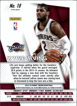 2014-15 Panini Prizm - Prizms Blue and Green Mosaic #18 Kyrie Irving Back