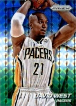 2014-15 Panini Prizm - Prizms Blue and Green Mosaic #21 David West Front