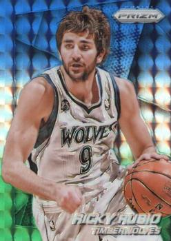 2014-15 Panini Prizm - Prizms Blue and Green Mosaic #22 Ricky Rubio Front