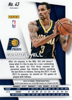 2014-15 Panini Prizm - Prizms Blue and Green Mosaic #43 George Hill Back