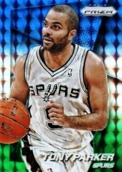 2014-15 Panini Prizm - Prizms Blue and Green Mosaic #64 Tony Parker Front