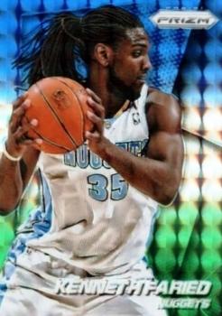 2014-15 Panini Prizm - Prizms Blue and Green Mosaic #66 Kenneth Faried Front