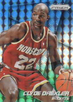 2014-15 Panini Prizm - Prizms Blue and Green Mosaic #178 Clyde Drexler Front