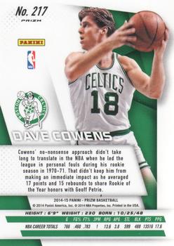 2014-15 Panini Prizm - Prizms Blue and Green Mosaic #217 Dave Cowens Back