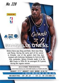 2014-15 Panini Prizm - Prizms Blue and Green Mosaic #228 Shaquille O'Neal Back