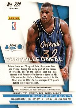 2014-15 Panini Prizm - Prizms Green #228 Shaquille O'Neal Back