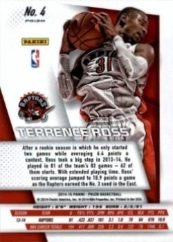 2014-15 Panini Prizm - Prizms Red White and Blue Pulsar #4 Terrence Ross Back