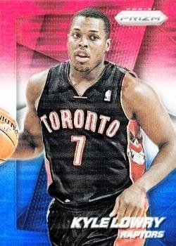 2014-15 Panini Prizm - Prizms Red White and Blue Pulsar #8 Kyle Lowry Front