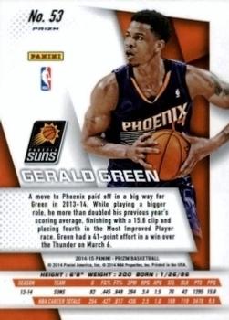 2014-15 Panini Prizm - Prizms Red White and Blue Pulsar #53 Gerald Green Back