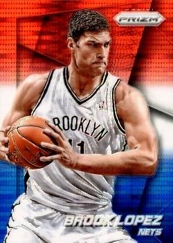2014-15 Panini Prizm - Prizms Red White and Blue Pulsar #58 Brook Lopez Front