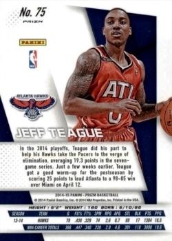 2014-15 Panini Prizm - Prizms Red White and Blue Pulsar #75 Jeff Teague Back