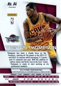 2014-15 Panini Prizm - Prizms Red White and Blue Pulsar #84 Tristan Thompson Back