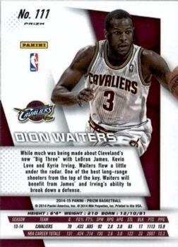 2014-15 Panini Prizm - Prizms Red White and Blue Pulsar #111 Dion Waiters Back