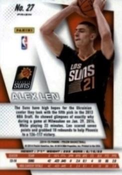 2014-15 Panini Prizm - Prizms Yellow and Red Mosaic #27 Alex Len Back