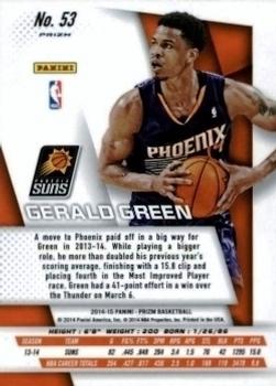 2014-15 Panini Prizm - Prizms Yellow and Red Mosaic #53 Gerald Green Back