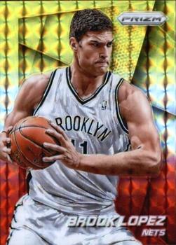 2014-15 Panini Prizm - Prizms Yellow and Red Mosaic #58 Brook Lopez Front