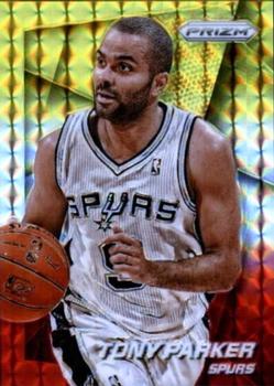 2014-15 Panini Prizm - Prizms Yellow and Red Mosaic #64 Tony Parker Front
