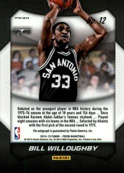 2014-15 Panini Prizm - Autographs Prizms Green #12 Bill Willoughby Back