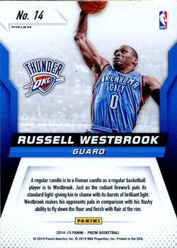 2014-15 Panini Prizm - Fireworks #14 Russell Westbrook Back