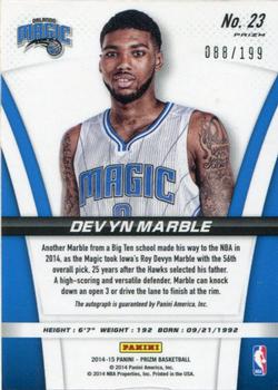 2014-15 Panini Prizm - Rookie Autographs Prizms Red #23 Roy Devyn Marble Back