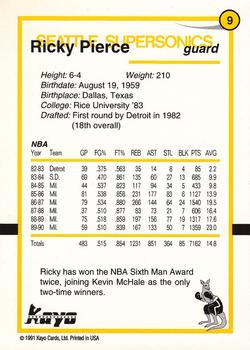 1990-91 Kayo Seattle SuperSonics #9 Ricky Pierce Back