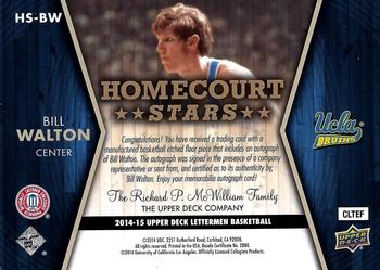 2014-15 Upper Deck Lettermen - Homecourt Stars Autographs #HS-BW Bill Walton Back