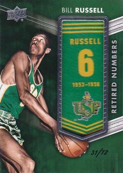 2014-15 Upper Deck Lettermen - Retired Numbers #RN-BR Bill Russell Front