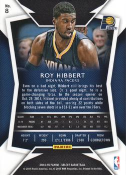 2014-15 Panini Select #8 Roy Hibbert Back