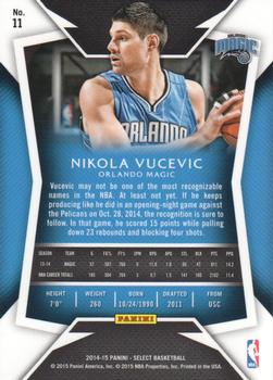 2014-15 Panini Select #11 Nikola Vucevic Back