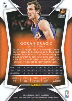2014-15 Panini Select #19 Goran Dragic Back