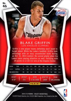2014-15 Panini Select #46 Blake Griffin Back