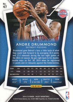2014-15 Panini Select #47 Andre Drummond Back