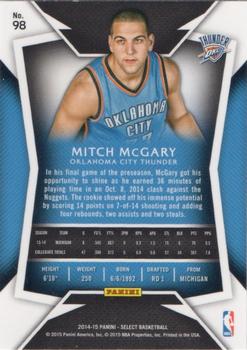 2014-15 Panini Select #98 Mitch McGary Back