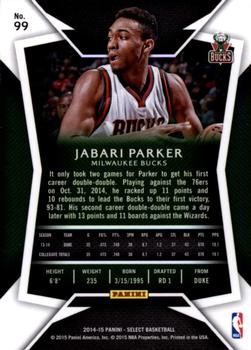 2014-15 Panini Select #99 Jabari Parker Back