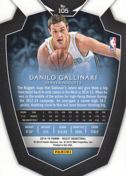 2014-15 Panini Select #105 Danilo Gallinari Back