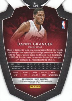 2014-15 Panini Select #124 Danny Granger Back