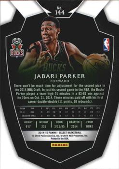 2014-15 Panini Select #144 Jabari Parker Back