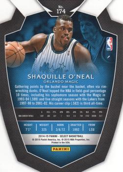 2014-15 Panini Select #174 Shaquille O'Neal Back