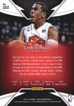 2014-15 Panini Select #222 Chris Paul Back