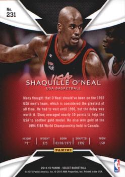 2014-15 Panini Select #231 Shaquille O'Neal Back