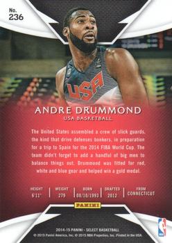 2014-15 Panini Select #236 Andre Drummond Back