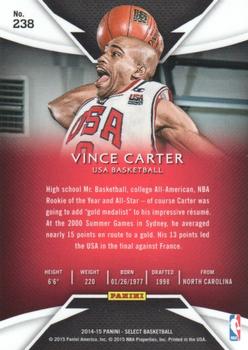2014-15 Panini Select #238 Vince Carter Back