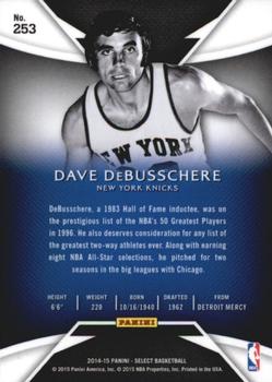 2014-15 Panini Select #253 Dave DeBusschere Back