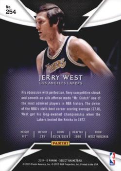 2014-15 Panini Select #254 Jerry West Back
