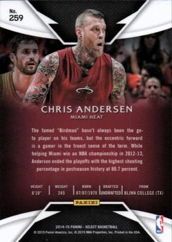 2014-15 Panini Select #259 Chris Andersen Back