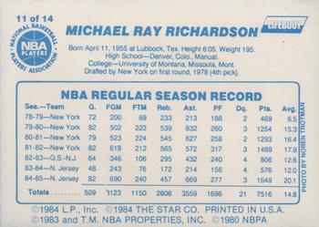1985-86 Star Lifebuoy New Jersey Nets #11 Micheal Ray Richardson Back
