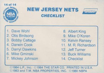 1985-86 Star Lifebuoy New Jersey Nets #14 New Jersey Nets Back