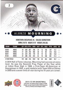 2014-15 SP Authentic #2 Alonzo Mourning Back