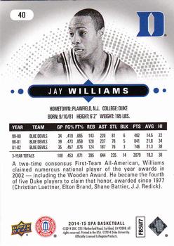 2014-15 SP Authentic #40 Jay Williams Back