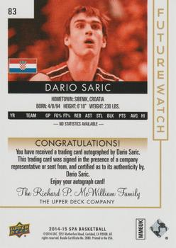 2014-15 SP Authentic #83 Dario Saric Back